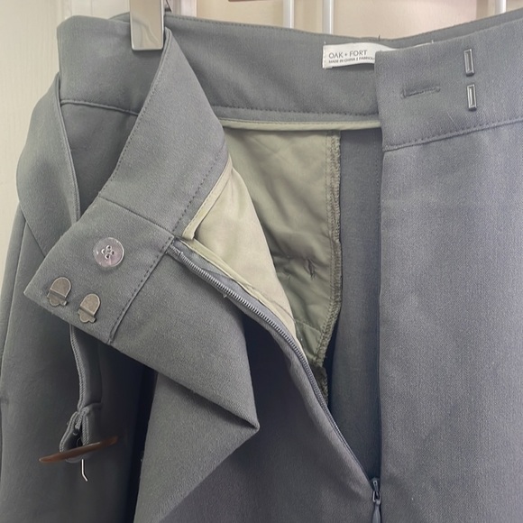 Oak + Fort - Tie Front Flowy Pants - Green Grey Neutral - Size 10 - Picture 6 of 16